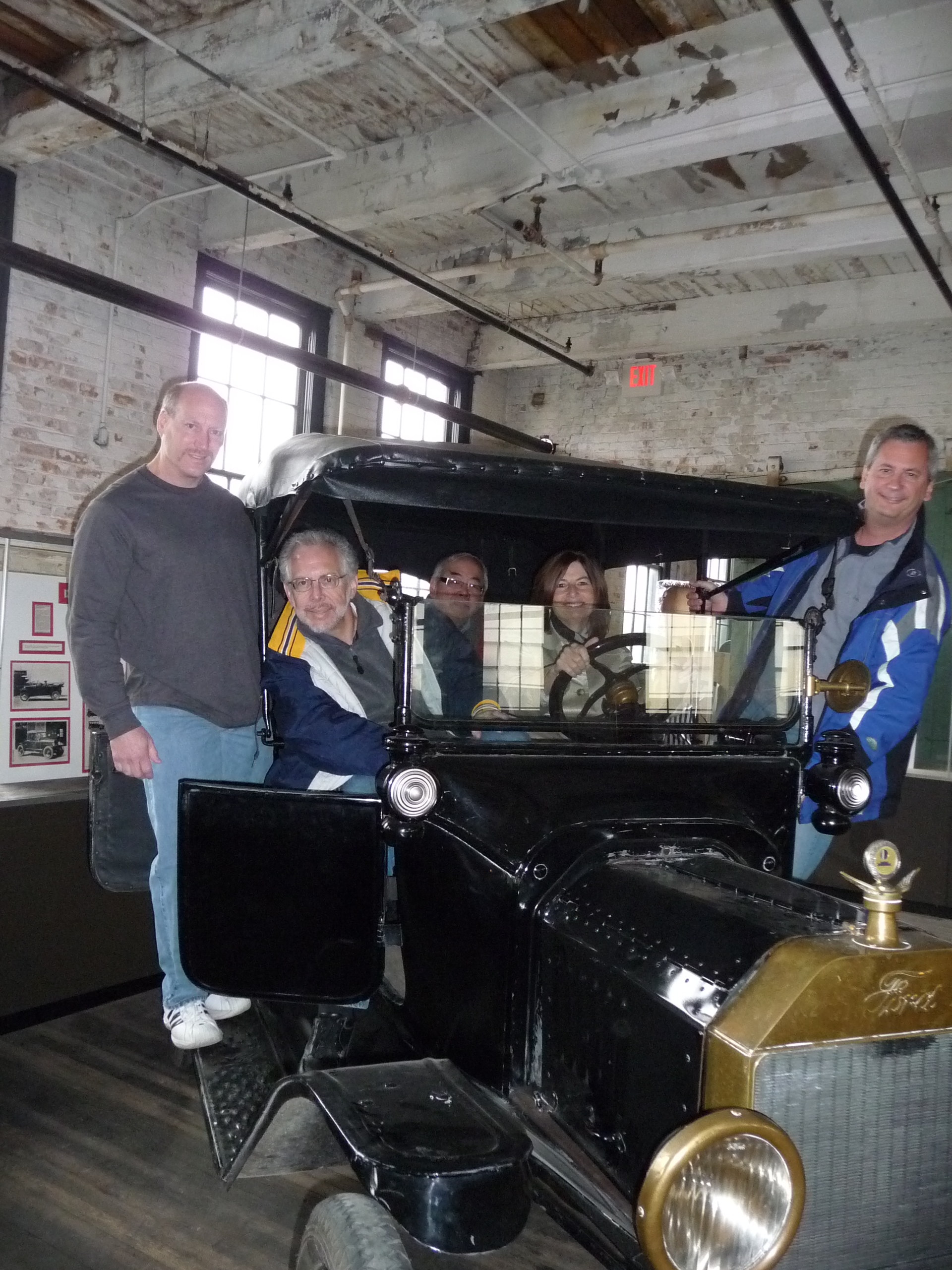 Touring the Ford Piquette Plant with Jim Huntzinger of Lean Frontiers, Jeff Liker, author, Marcos Chao, LEI China, and Diane Landsiedel, University of Michigan
